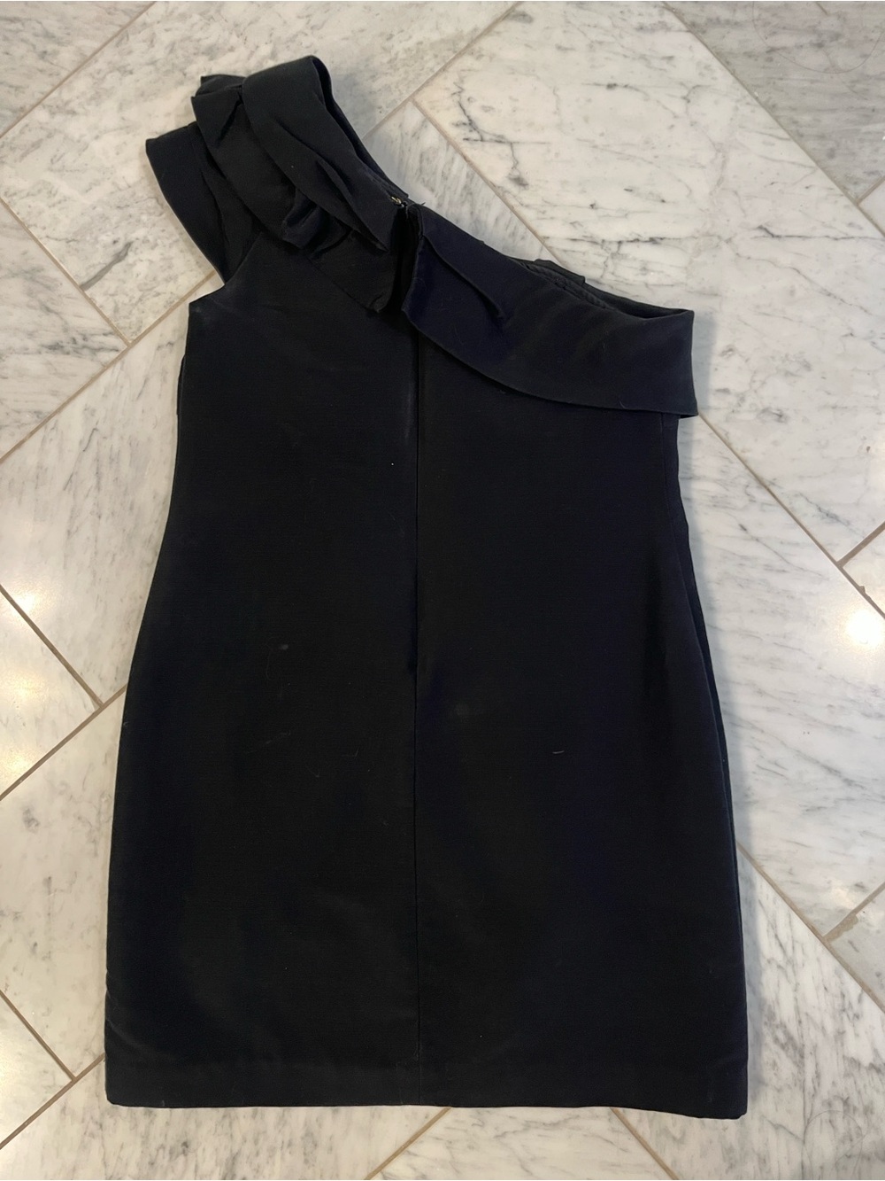 Lilly Pulitzer Black One-Shoulder Ruffle Dress